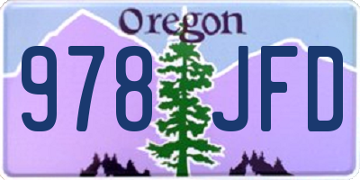 OR license plate 978JFD