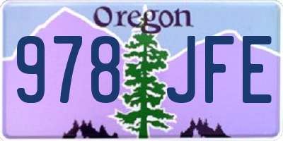 OR license plate 978JFE