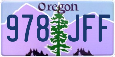 OR license plate 978JFF