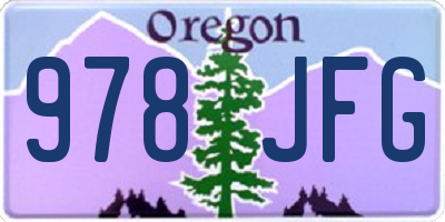 OR license plate 978JFG