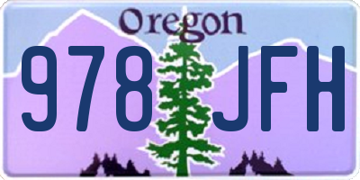 OR license plate 978JFH