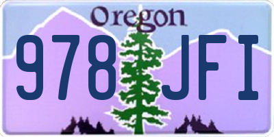 OR license plate 978JFI