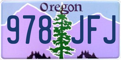 OR license plate 978JFJ