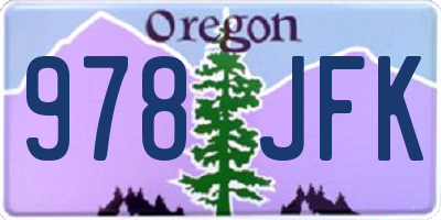 OR license plate 978JFK