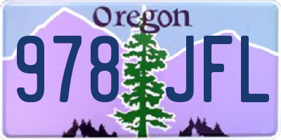 OR license plate 978JFL