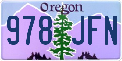 OR license plate 978JFN