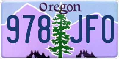 OR license plate 978JFO