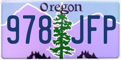 OR license plate 978JFP