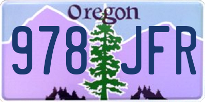 OR license plate 978JFR