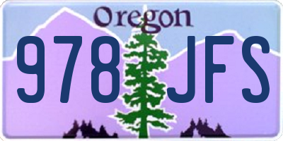 OR license plate 978JFS