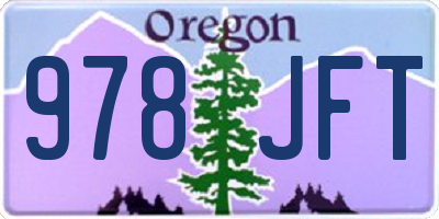 OR license plate 978JFT