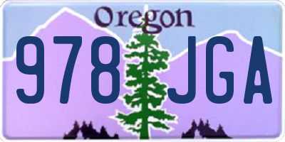 OR license plate 978JGA