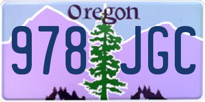 OR license plate 978JGC