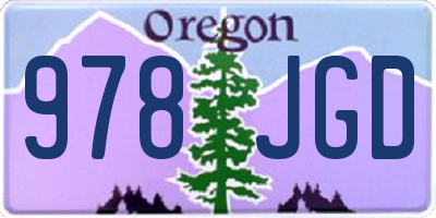 OR license plate 978JGD