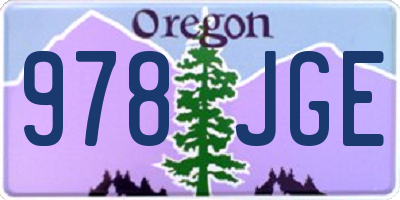 OR license plate 978JGE