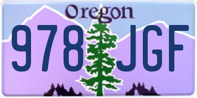 OR license plate 978JGF