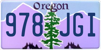 OR license plate 978JGI