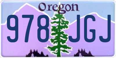 OR license plate 978JGJ