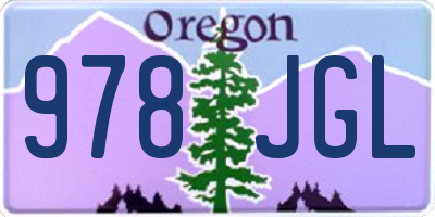 OR license plate 978JGL