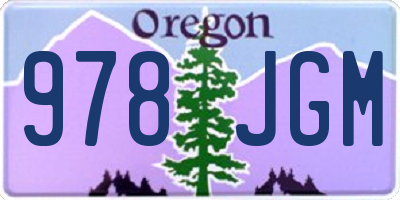 OR license plate 978JGM