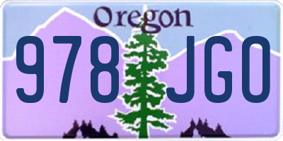 OR license plate 978JGO
