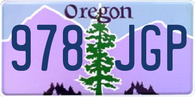 OR license plate 978JGP