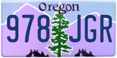 OR license plate 978JGR