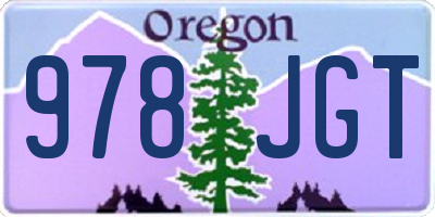 OR license plate 978JGT