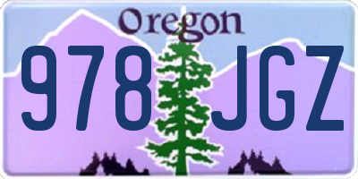 OR license plate 978JGZ