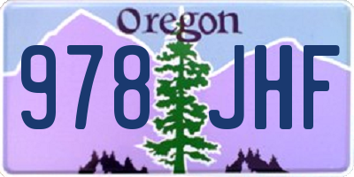 OR license plate 978JHF