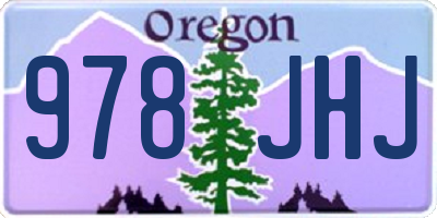 OR license plate 978JHJ
