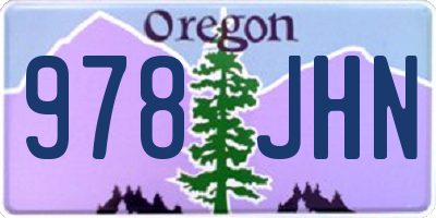 OR license plate 978JHN