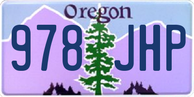 OR license plate 978JHP