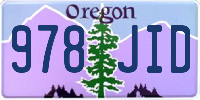 OR license plate 978JID