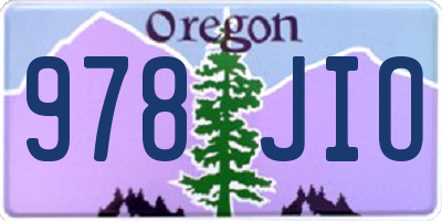 OR license plate 978JIO