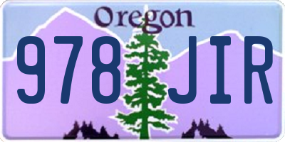 OR license plate 978JIR