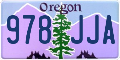 OR license plate 978JJA