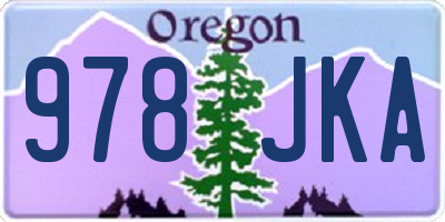 OR license plate 978JKA