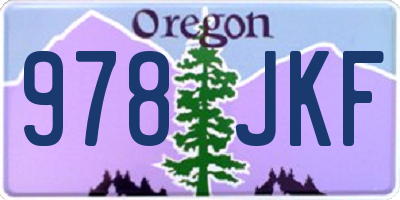 OR license plate 978JKF