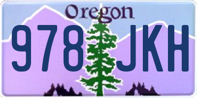 OR license plate 978JKH