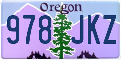 OR license plate 978JKZ