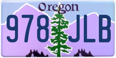 OR license plate 978JLB