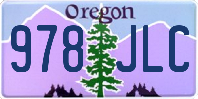 OR license plate 978JLC