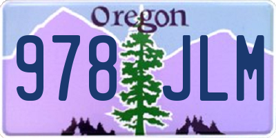 OR license plate 978JLM