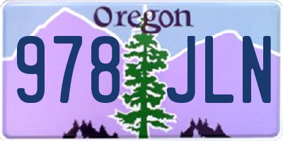 OR license plate 978JLN
