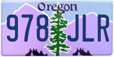 OR license plate 978JLR