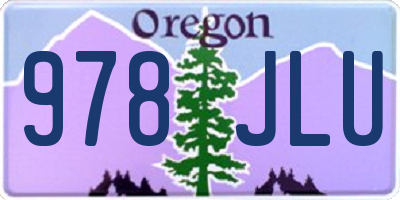 OR license plate 978JLU