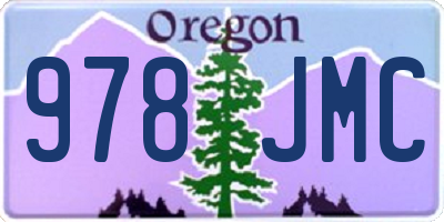 OR license plate 978JMC