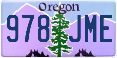 OR license plate 978JME