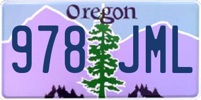 OR license plate 978JML